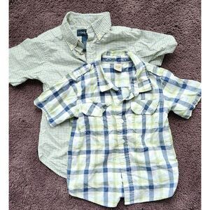 Lot of (2) Boys Short Sleeve Plaid Button Down Shirts - Size 4T